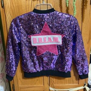 Girls sequin zip jacket
